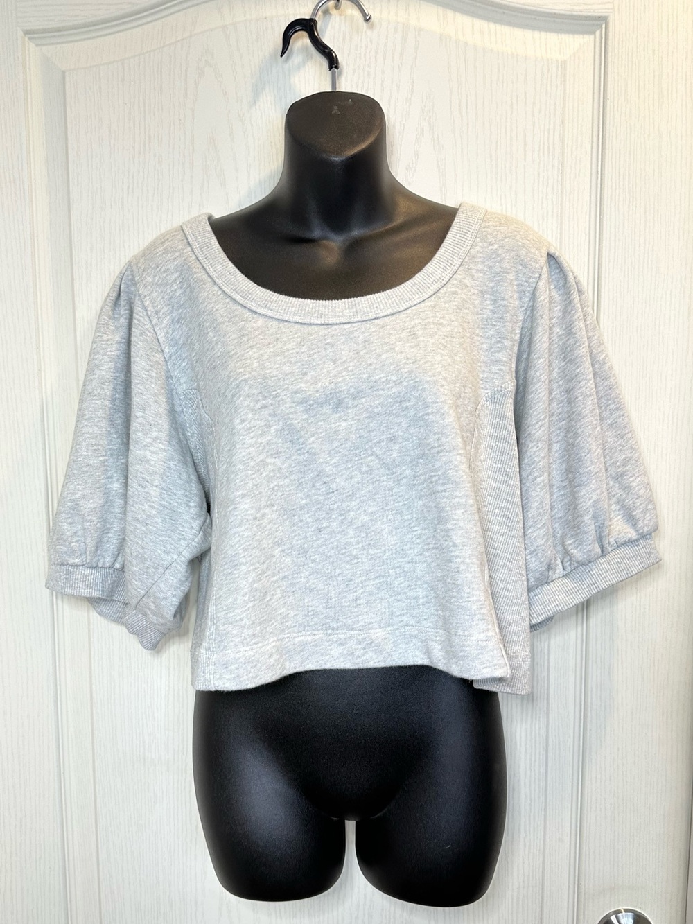 Aerie Seams Right short sleeve sweatshirt with voluminous puff sleeves - L